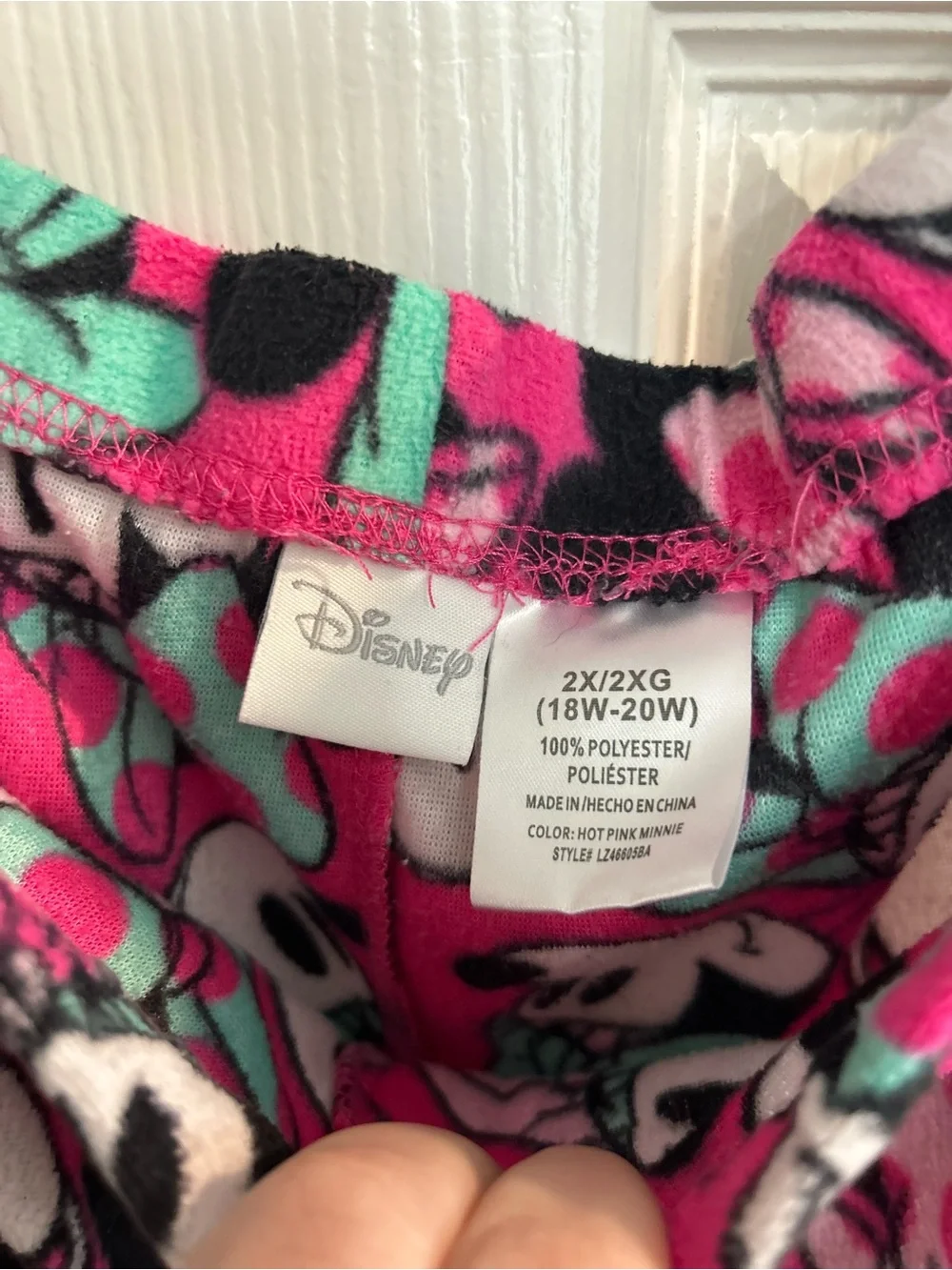 Disney Minnie Mouse Womens Pink Lounge Pants Straight Stretch Pure Polyester  2X - Picture 4 of 6